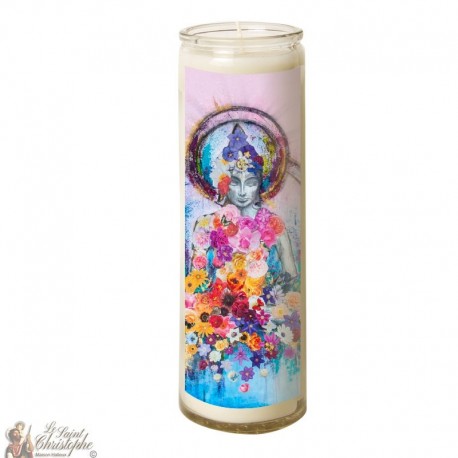 Candle 7 days in zen glass flowers