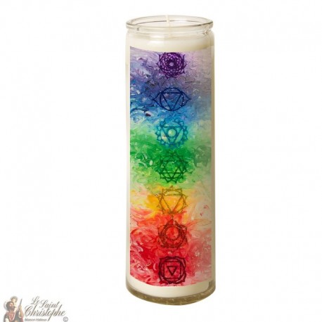 Candela 7 giorni in vetro Chakras