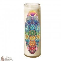 Bougie 7 jours en verre Chakras