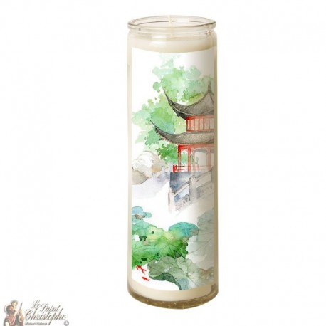 7 days candle in Japanese Zen glass