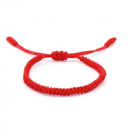 Tibetano buddista buddista Bracciale Porta fortuna - Rosso