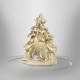 Presepe con albero di Natale color crema e dorature - 7,5 cm