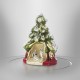 Green and red Christmas tree nativity scene with gold detailing - 7.5 cm