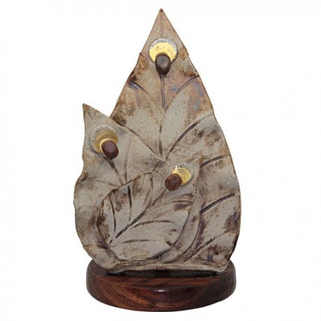 Sacra Famiglia del Venezuela in terracotta su base di legno