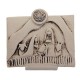 Geschnitzte ikonische Tafel der Heiligen Familie aus Terrakotta