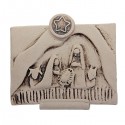 Carved iconic plaque of the Holy Family in terracotta