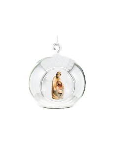 Christmas ball crystal Holy family - 8 cm