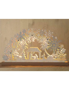 Lighted natural wood crib - LED