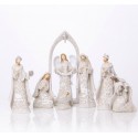 Modern resin Christmas crib - 7 pieces