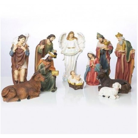 Crèche de Noël résine - 11 pièces
