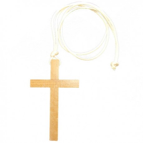 Wooden communion cross necklace