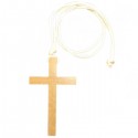 Collier croix communion en bois
