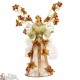 Metal angel with white dress and pearls - 33 cm