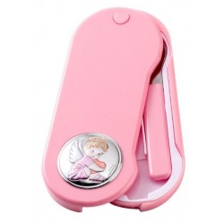 Engelskasten mit Löffel und Gabel für Baby - Pink 