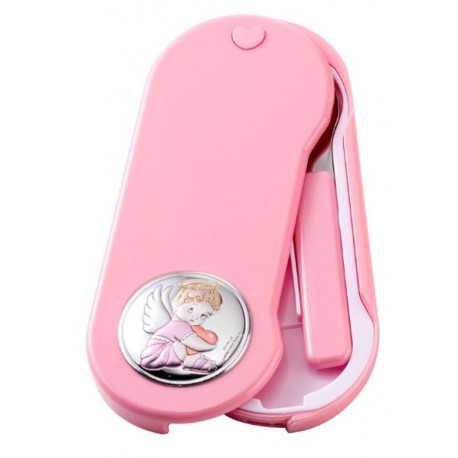 Angel box with spoon and fork for baby - Pink 