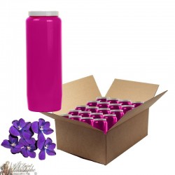 Velas novena aromatizadas con violeta - caja de 20 piezas