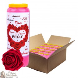 Bougies Neuvaines à Saint Valentin parfumées à la rose