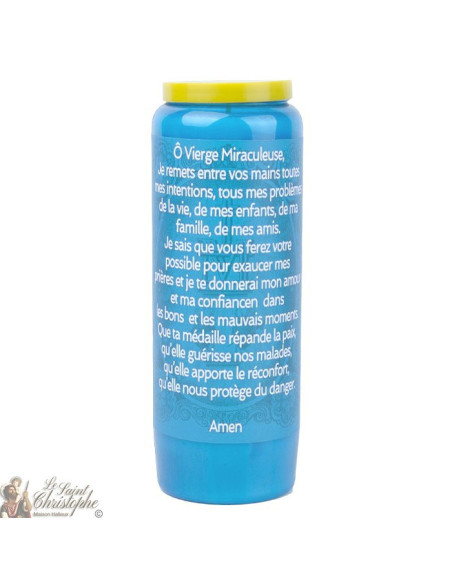 blue Candles Novenas to Miraculous virgin – french Prayer