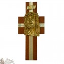 Croce di legno con testa di Cristo - 30 cm