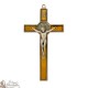 Croix de Saint Benoît bois et métal - 13,5 cm