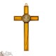 Croix de Saint Benoît bois et métal - 13,5 cm