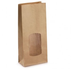 Kraft bag with window 8,5 x 21.5 cm 