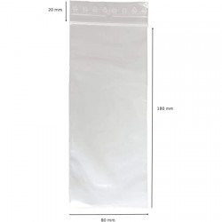 Sacchetto di plastica con zip 8 x18cm