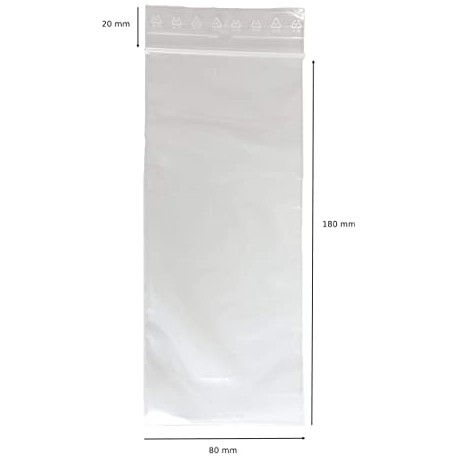Sacchetto di plastica con zip 8 x18cm