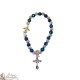 Blue and silver beads bracelet Medjugorje