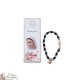 Blauwe en zilveren kralen armband Medjugorje
