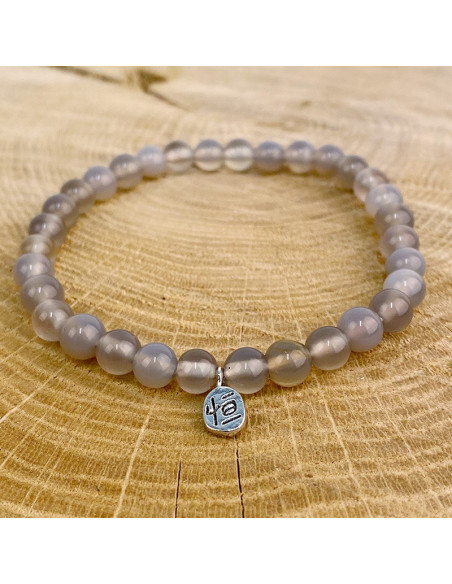 Natuurstenen armband Grijs Agaat