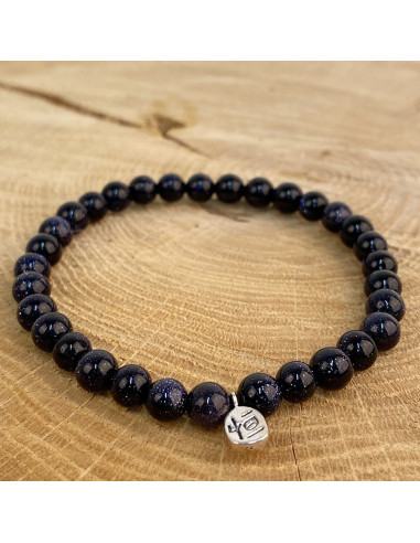 Pulsera de perlas de arena azul
