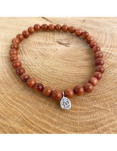 Bracelet en perles de gold stone