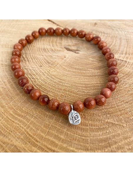 Gold stone beads bracelet