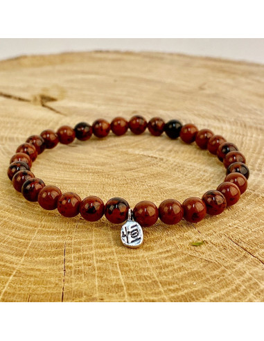 Bracciale in pietra naturale Ossidiana di mogano