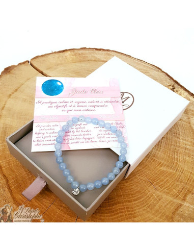 Pulsera de piedra natural de jade azul 