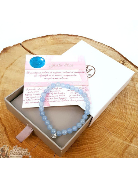 Pulsera de piedra natural de jade azul 