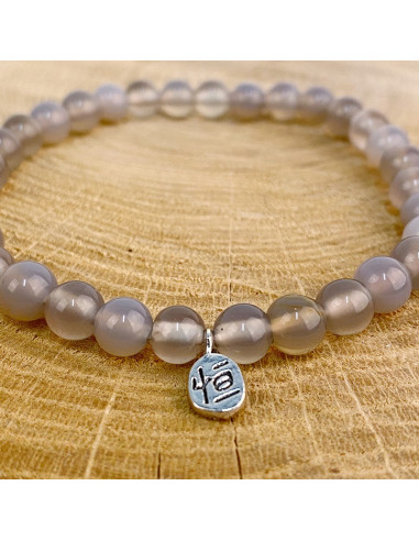 Bracciale in pietra naturale Agata Grigia