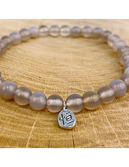 Natursteinarmband Grauer Achat