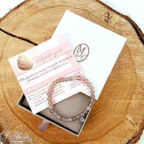 Bracciale in pietra naturale Agata Grigia