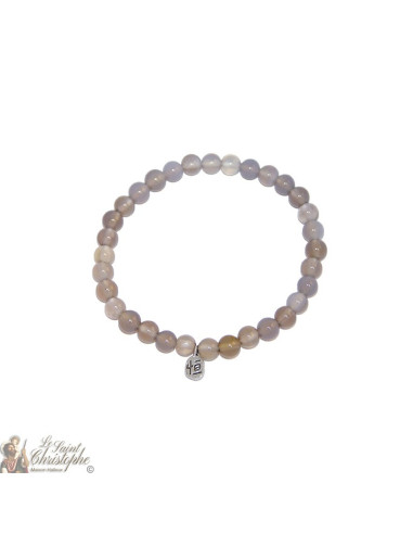 Natursteinarmband Grauer Achat
