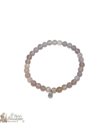 Natursteinarmband Grauer Achat