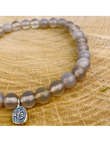 Bracelet en pierre naturelle Agate grise