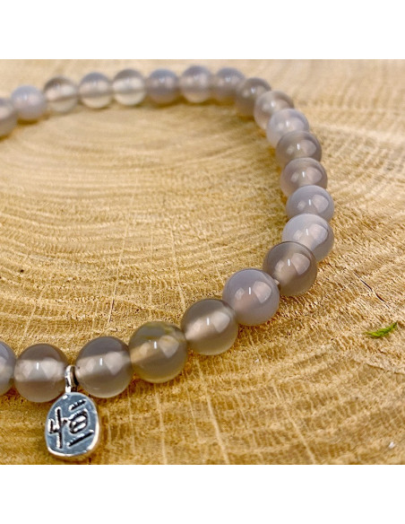 Bracelet en pierre naturelle Agate grise