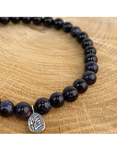 Bracciale di perle di sabbia blu