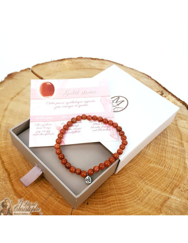 Bracciale in perle di pietra d'oro