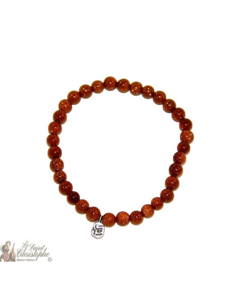 Bracelet en perles de gold stone
