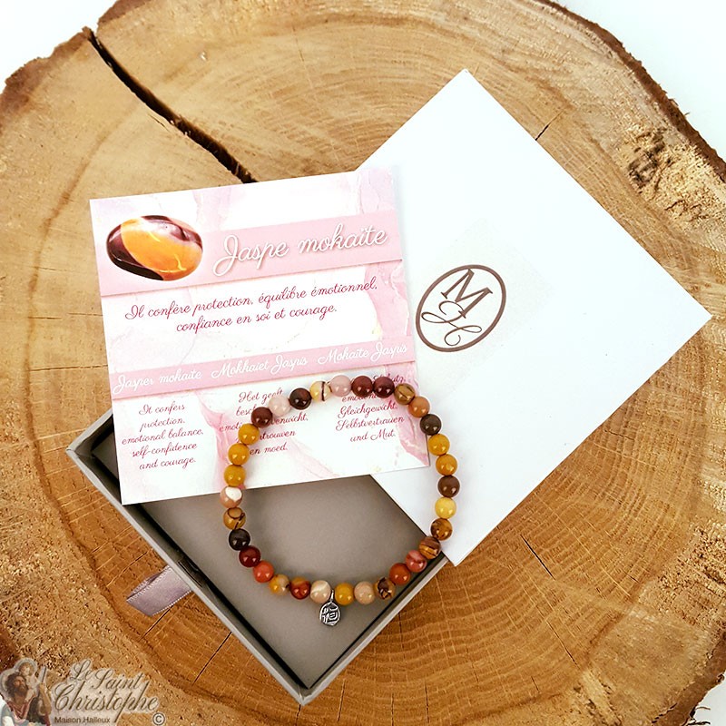 Bracelet En Pierre Mokaïte - Fait Main - Taille Sur Mesure Homme Femme