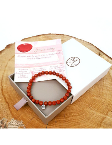 Pulsera de piedra natural Jaspe rojo