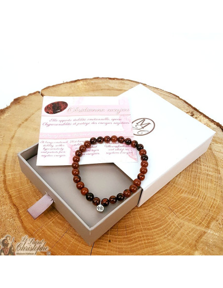 Natuurstenen armband Mahonie obsidiaan